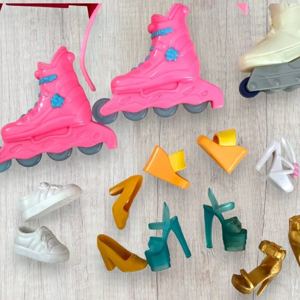 Barbie Shoes Accessories Lot Bags Roller Skates Boots Heels Fashion Doll Mix